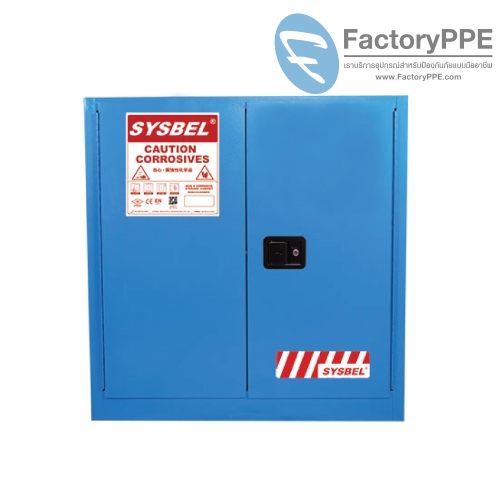 C-2) #WA810300B : ตู้สำหรับสารเคมีชนิดสารกัดกร่อน Corrosive Cabinets  114 L 2 door (manual) Certification(FM/CE) Ext dimension  112x109x46 SYSBEL (ไม่รวมสายดิน)