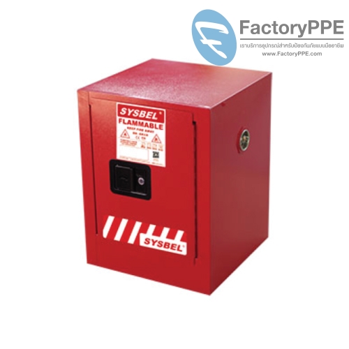  B-1) #WA810040R : ตู้สำหรับเก็บของเหลวไวไฟ และติดไฟง่าย Combustible Cabinets  15 L 1 door (manual) Certification(CE) Ext dimension  56x43x43 SYSBEL  (ไม่รวมสายดิน)