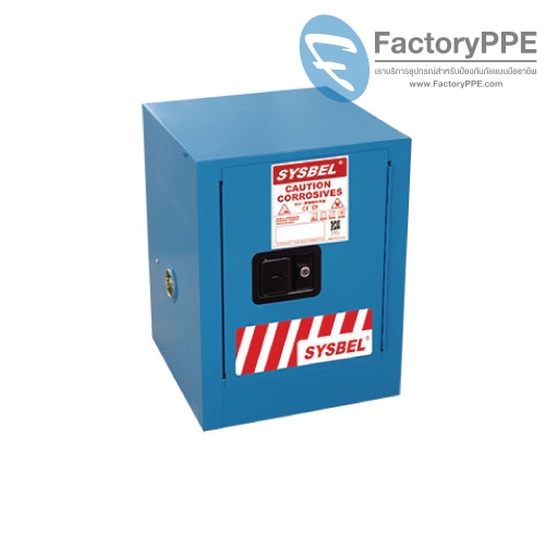 C-1) #WA810040B : ตู้สำหรับสารเคมีชนิดสารกัดกร่อน Corrosive Cabinets  15 L 1 door (manual) Certification(CE) Ext dimension  56x43x43 SYSBEL (ไม่รวมสายดิน)