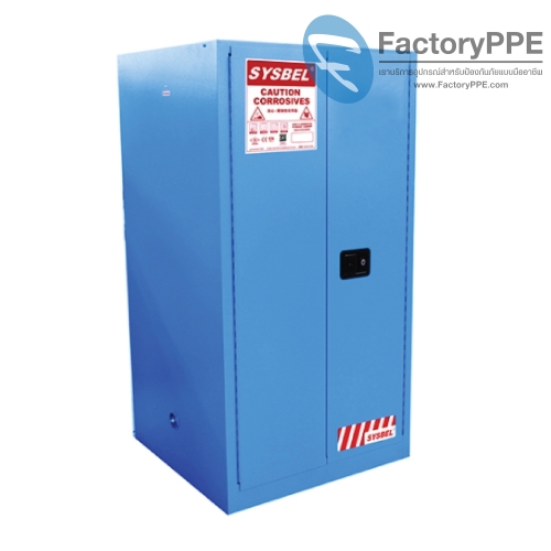 C-4) #WA810600B : ตู้สำหรับสารเคมีชนิดสารกัดกร่อน Corrosive Cabinets  227 L 2 door (manual) Certification(FM/CE) Ext dimension  165x86x86 SYSBEL(ไม่รวมสายดิน)