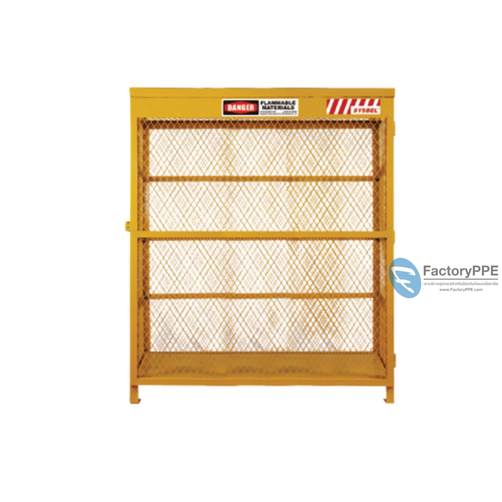 G5) #WA710318 : ถังเก็บถังแก๊ส Gas Cylinder Storage Cages Cylinder Type Compressed Gas Position Vertical 18 Product Size (HxWxD/cm  180x152x76  SYSBEL (ไม่รวมสายดิน)