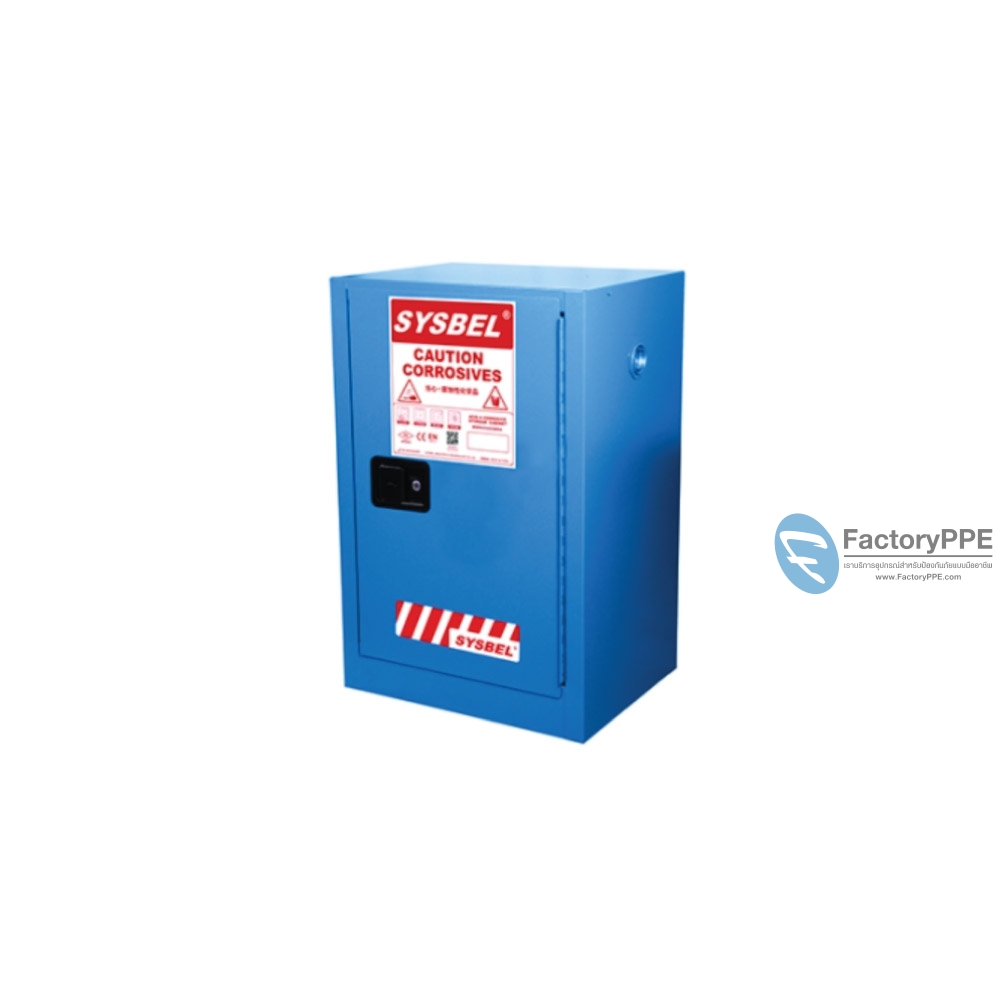 C-5) #WA810120B : ตู้สำหรับสารเคมีชนิดสารกัดกร่อน Corrosive Cabinets 45 L 1 door (manual) Certification(FM/CE) Ext dimension  89x59x46 SYSBEL (ไม่รวมสายดิน)