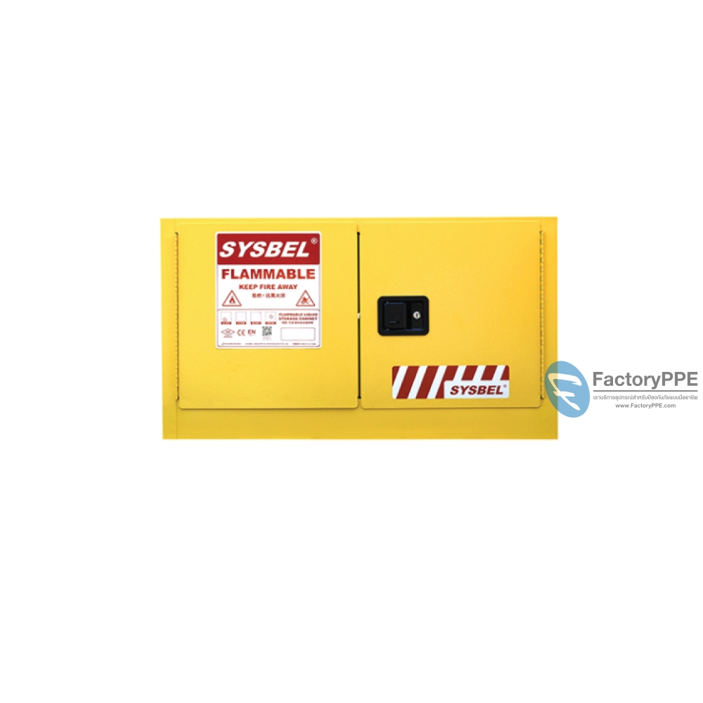 A23): #WA810170 : ตู้สำหรับเก็บของเหลวไวไฟ Flammable Cabinets 64 L 2 door (manual) Certification(FM/CE) Ext dimension  61x109x46 SYSBEL (ไม่รวมสายดิน)
