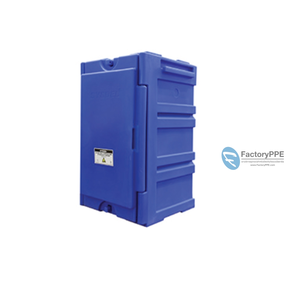 K3) #ACP820012 ตู้สำหรับสารเคมีชนิดพลาสติก : Polyethylene Corrosive Cabine Volume Gal  45 L Nomber of Doors and Style Two/Undercounter  Ext dimension(HxWxD/cm) 89x53x55  SYSBEL